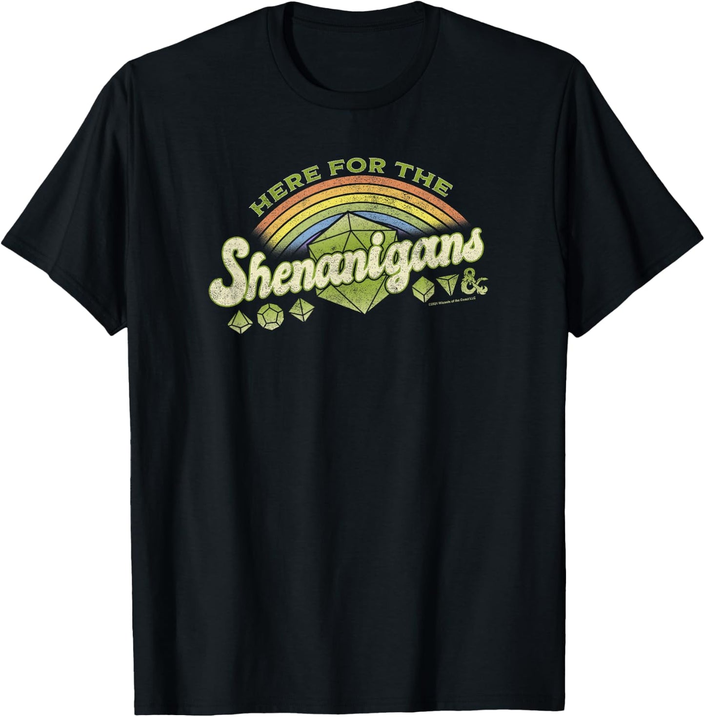 Dungeons & Dragons Here For The Shenanigans St. Patrick's T-Shirt - T-Shirt | Black