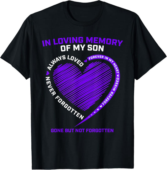 In Memory Of My Son Remembering Gifts Heaven I Miss My Son T-Shirt - T-Shirt | Black