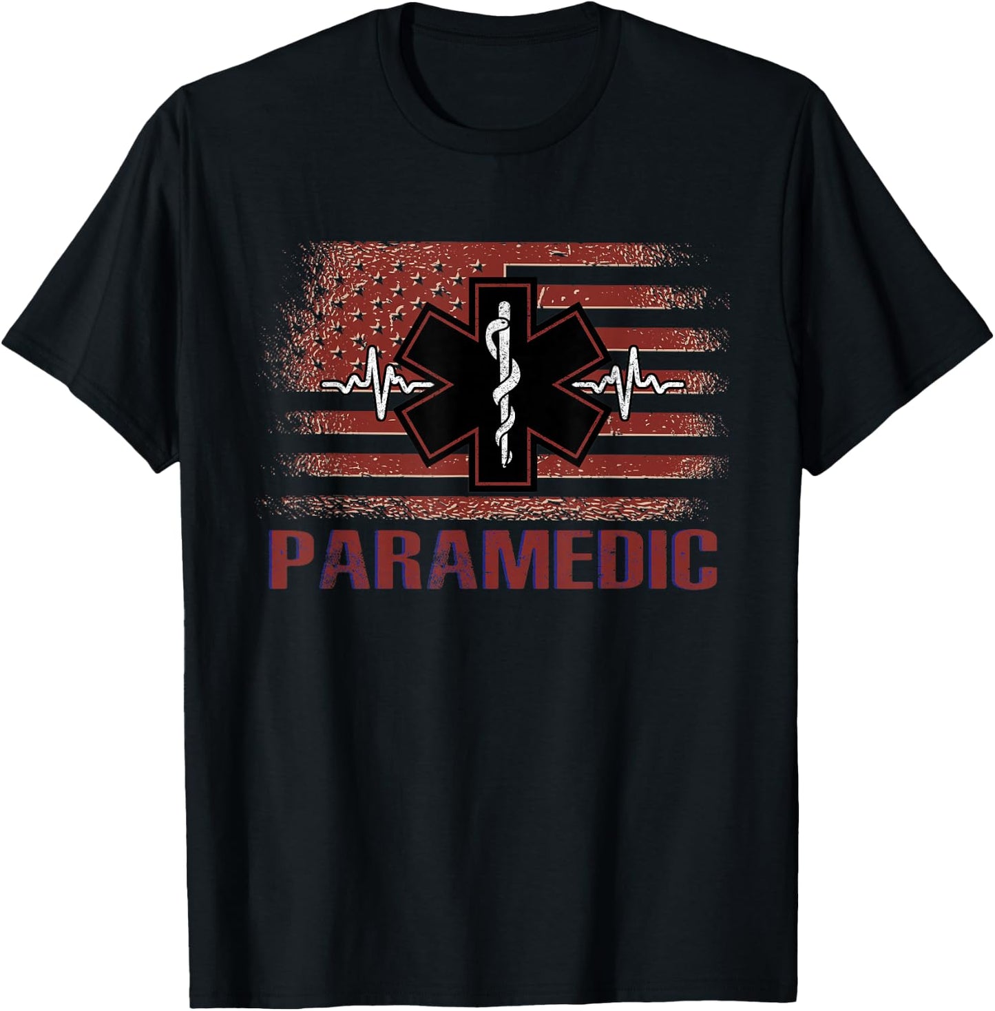 American Flag - Paramedic T-Shirt - T-Shirt | Black