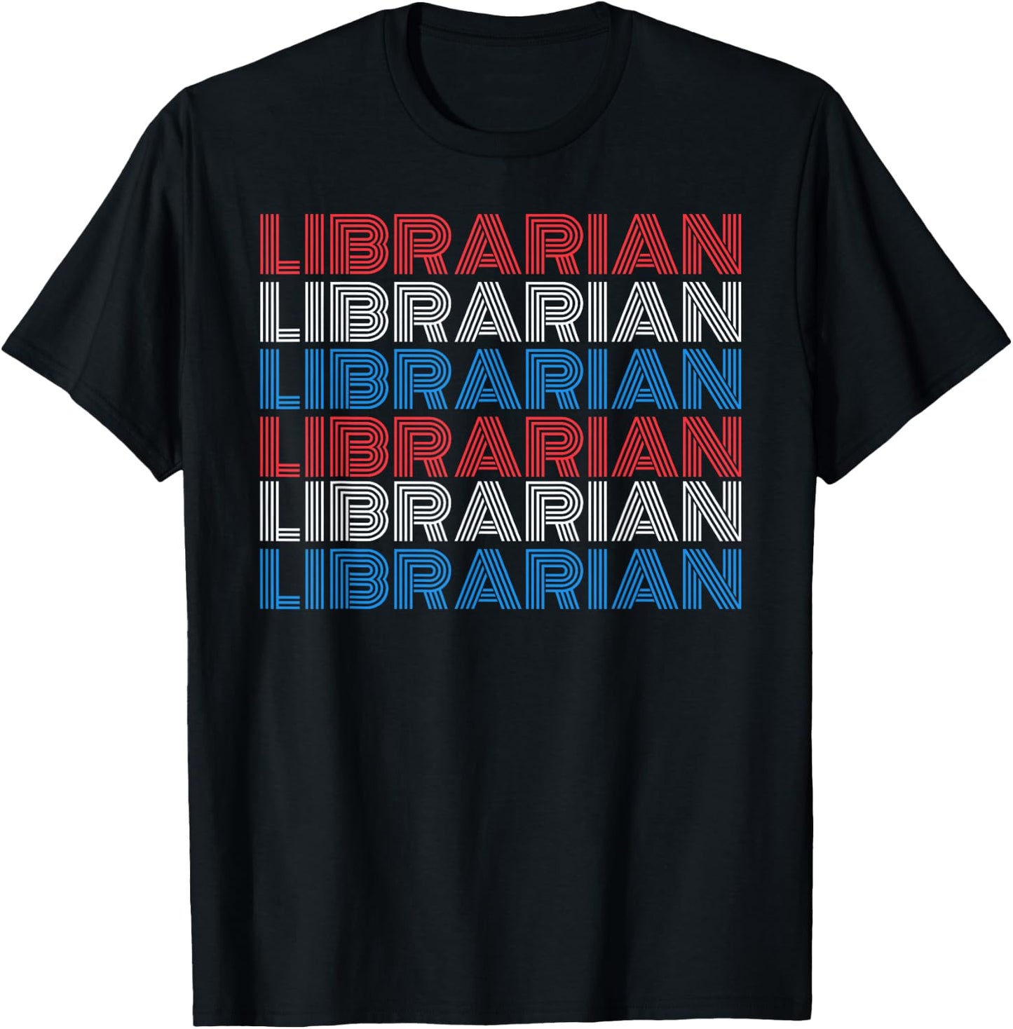 4th of July Librarian Library Worker Reading Books Book fan T-Shirt - T-Shirt | Black
