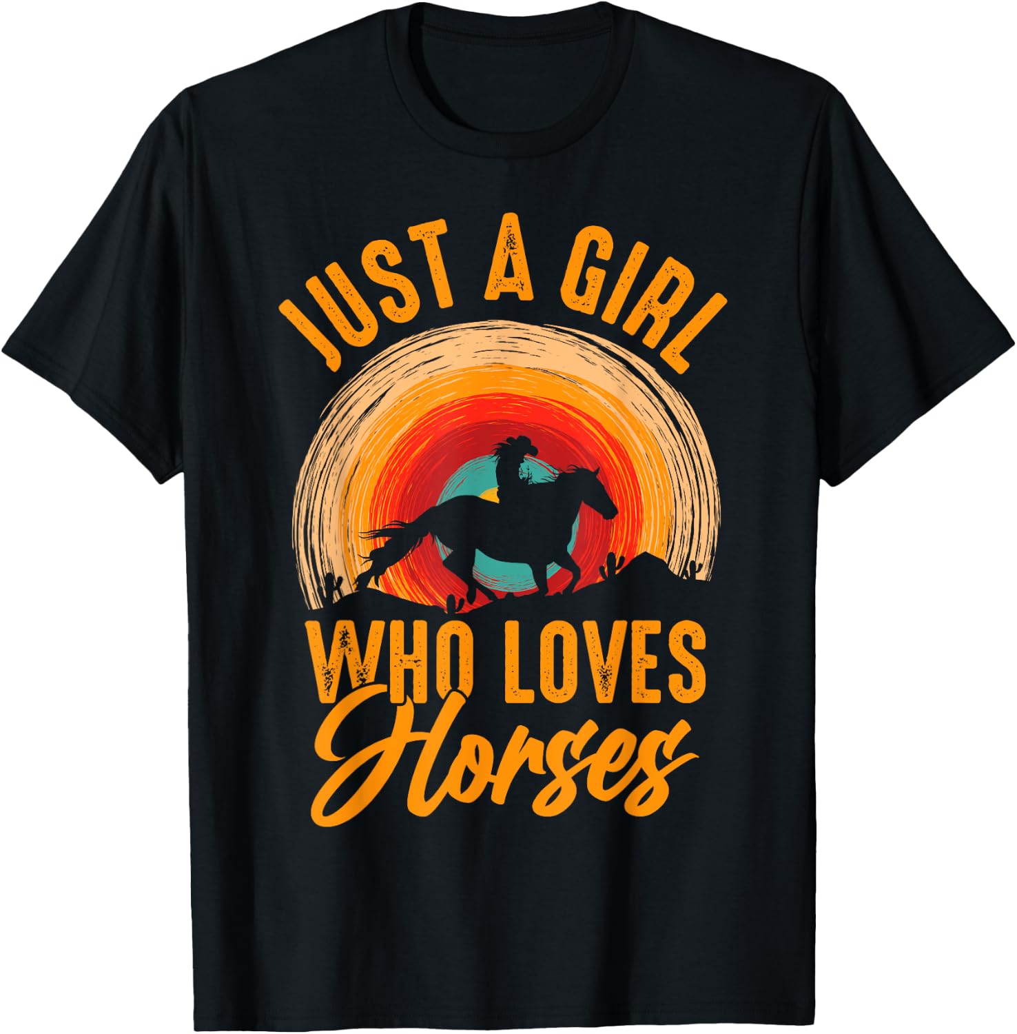 Just A Girl Who Loves Horses T-Shirt - T-Shirt | Black