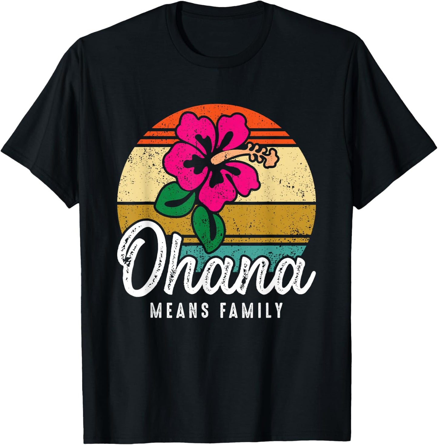 Hawaiian Ohana Means Family Hawaii Vacation Souvenir Gift T-Shirt - T-Shirt | Black