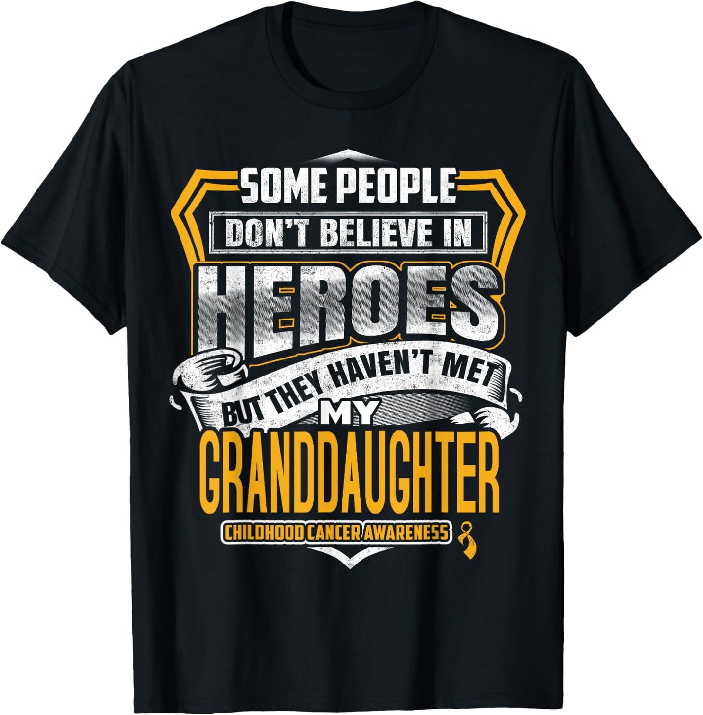 Childhood Cancer Warrior - I Wear Gold For My Granddaughter T-Shirt - T-Shirt | Black