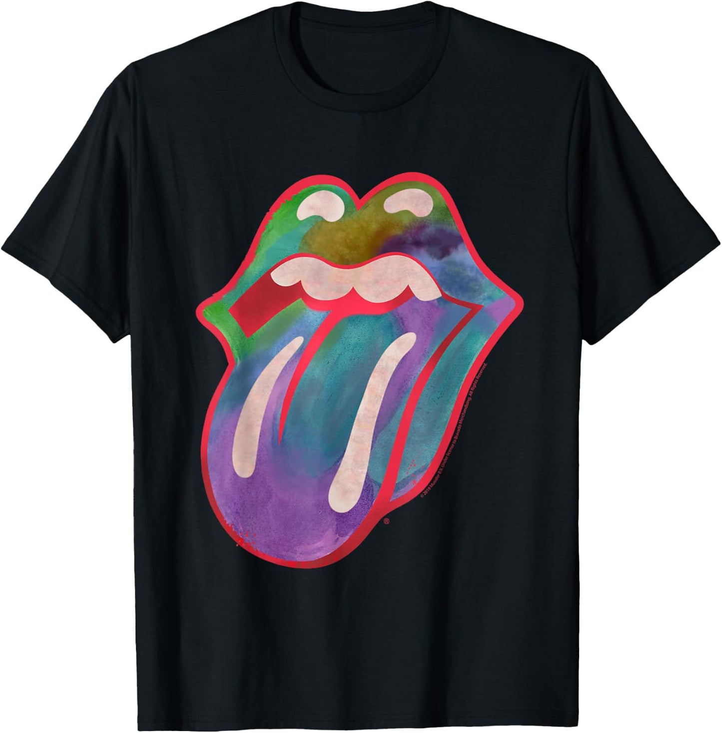 Rolling Stones Official Colour Tongue T-Shirt - T-Shirt | Black