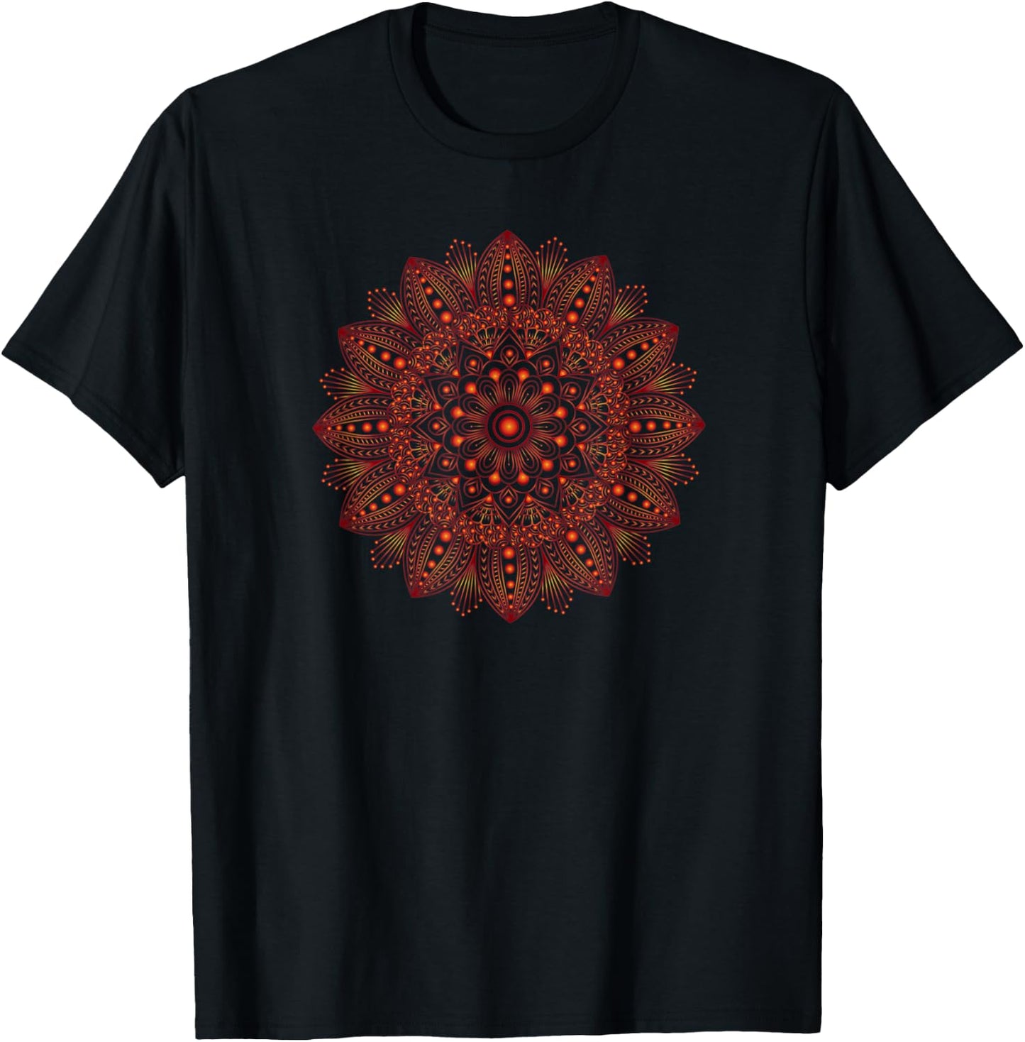 Shirt Mandala Flower, Vintage retro T-Shirt - T-Shirt | Black