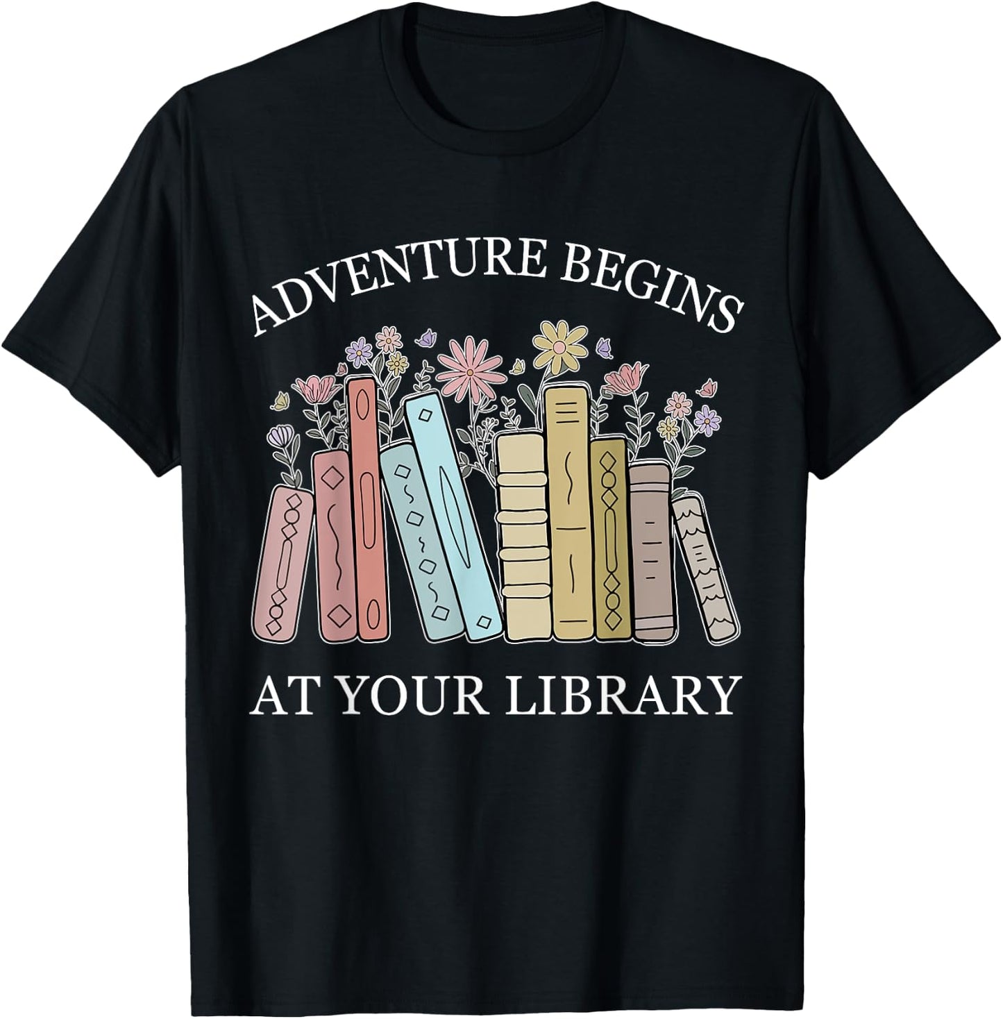 Adventure Begins At Your Library Summer Reading Book Lover Women Kids T-Shirt - T-Shirt | Black
