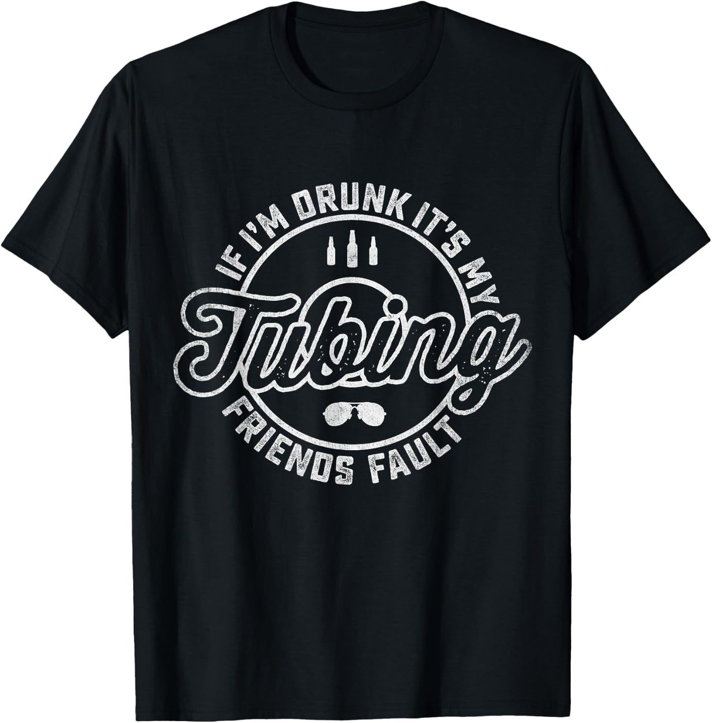 Drinking Tubing Floating Down The River Funny Boating T-Shirt - T-Shirt | Black