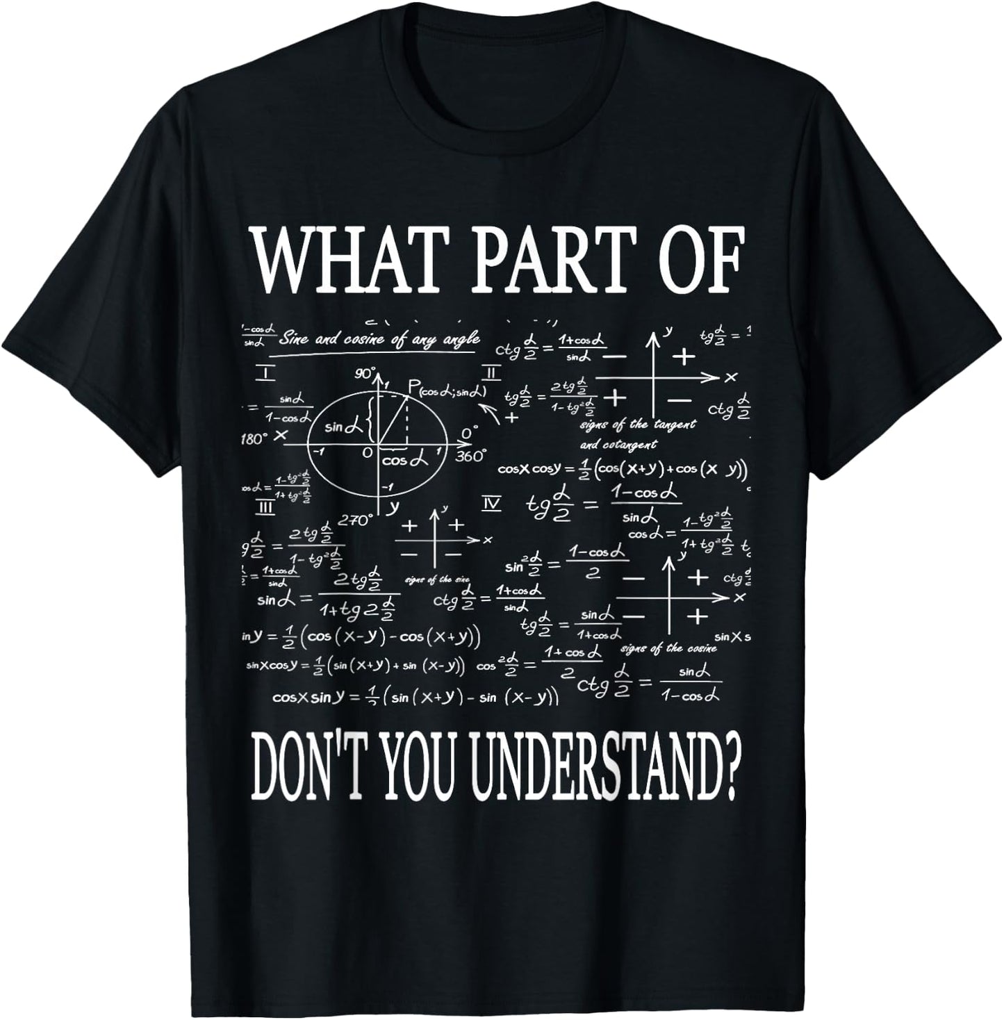 What Part Of Don't You Understand Funny Math Teacher Student T-Shirt - T-Shirt | Black