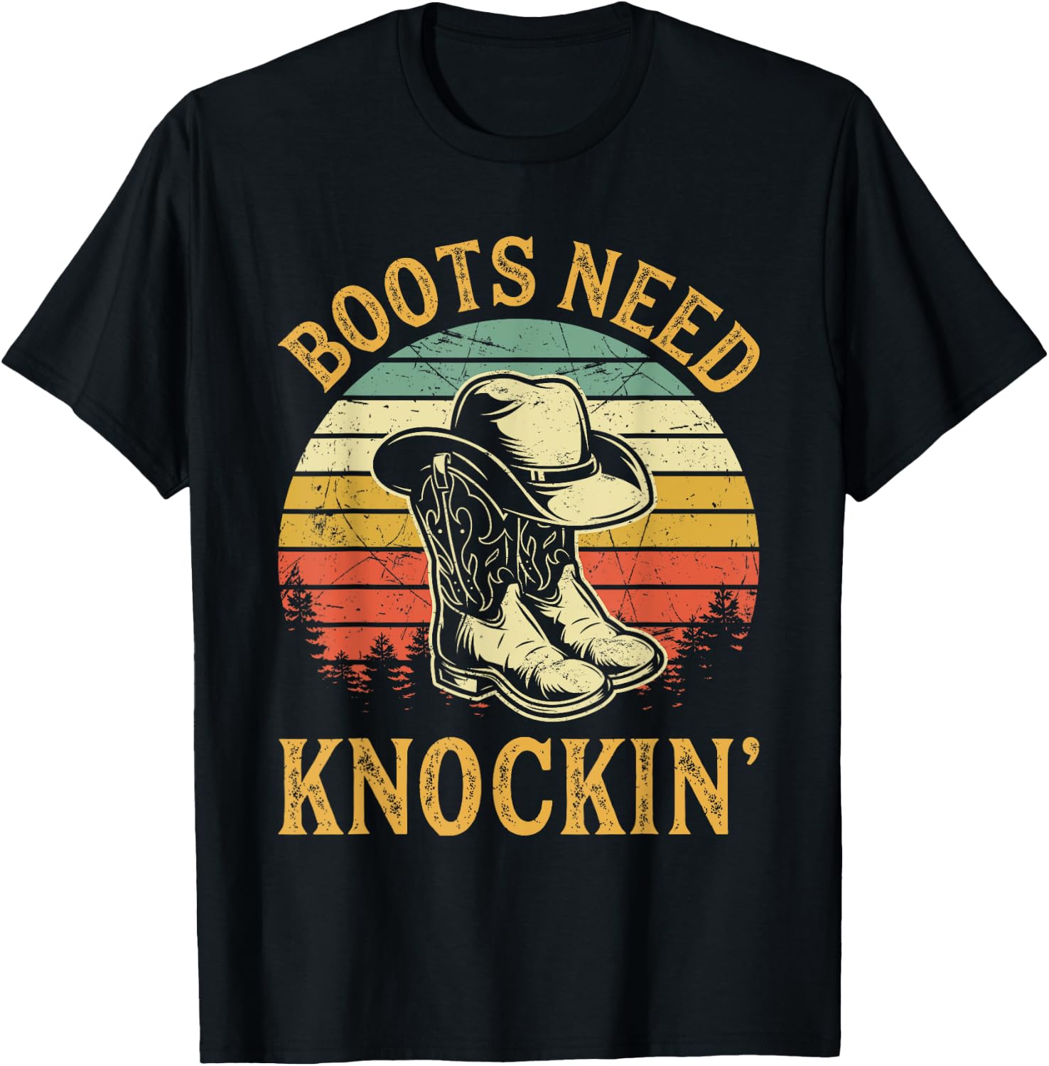 Boots Need Knockin' Country Music Lover T-Shirt - T-Shirt | Black