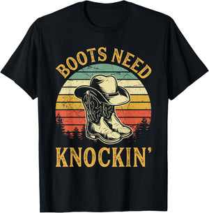 Boots Need Knockin' Country Music Lover T-Shirt - T-Shirt | Black