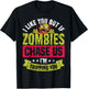 If Zombies Chase Us I'm Tripping You Funny Zombie Halloween T-Shirt - T-Shirt | Black