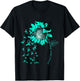 CERVICAL CANCER AWARENESS Sunflower Teal Ribbon T-Shirt - T-Shirt | Black