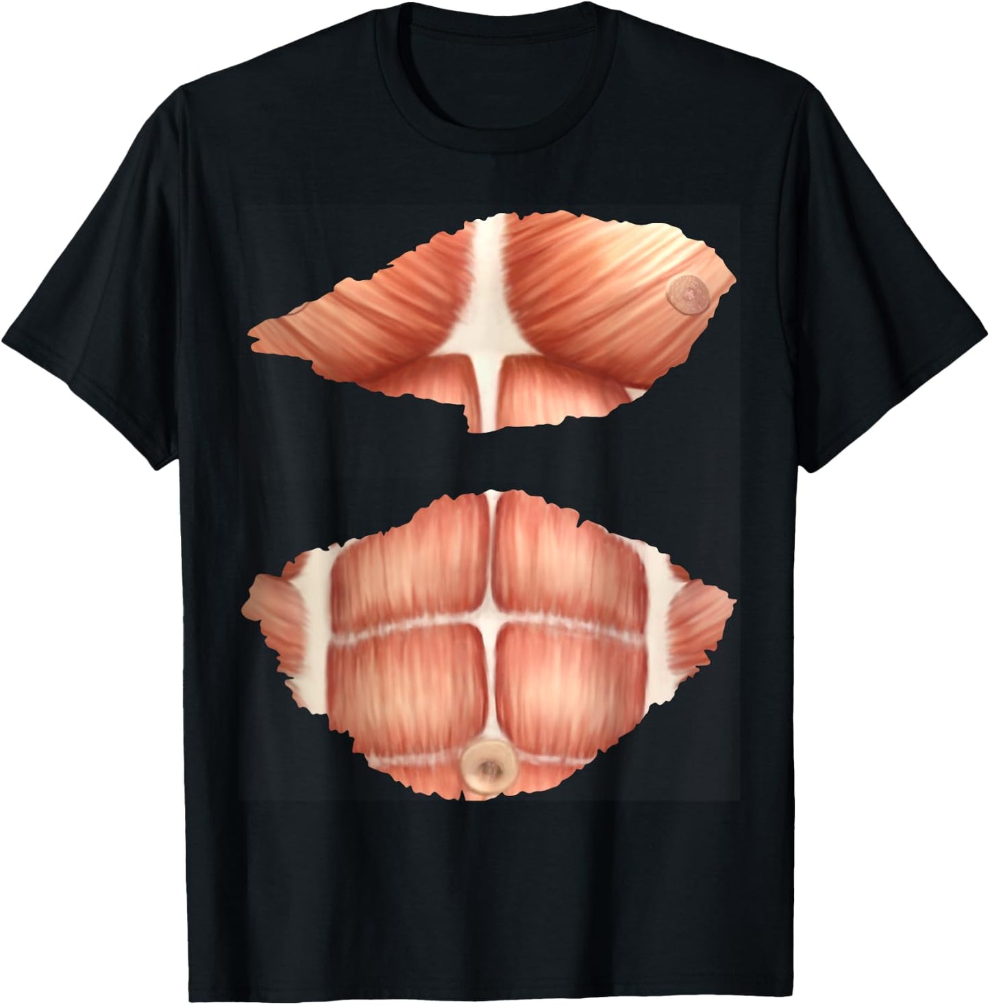 fake Anatomy costume Chest Six Pack Abs Muscles T-Shirt - T-Shirt | Black