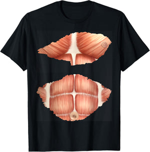 fake Anatomy costume Chest Six Pack Abs Muscles T-Shirt - T-Shirt | Black