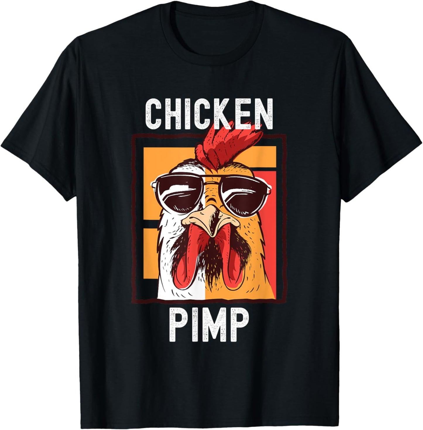 Chicken Pimp, Retro Vintage Farm Chicken Lover Gift T-Shirt - T-Shirt | Black