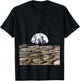 Earth Rise Over Moon Surface Space Exploration T-Shirt - T-Shirt | Black
