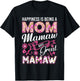 Happiness Is Being A Mom Mamaw And Great Mamaw Mother's Day T-Shirt - T-Shirt | Black