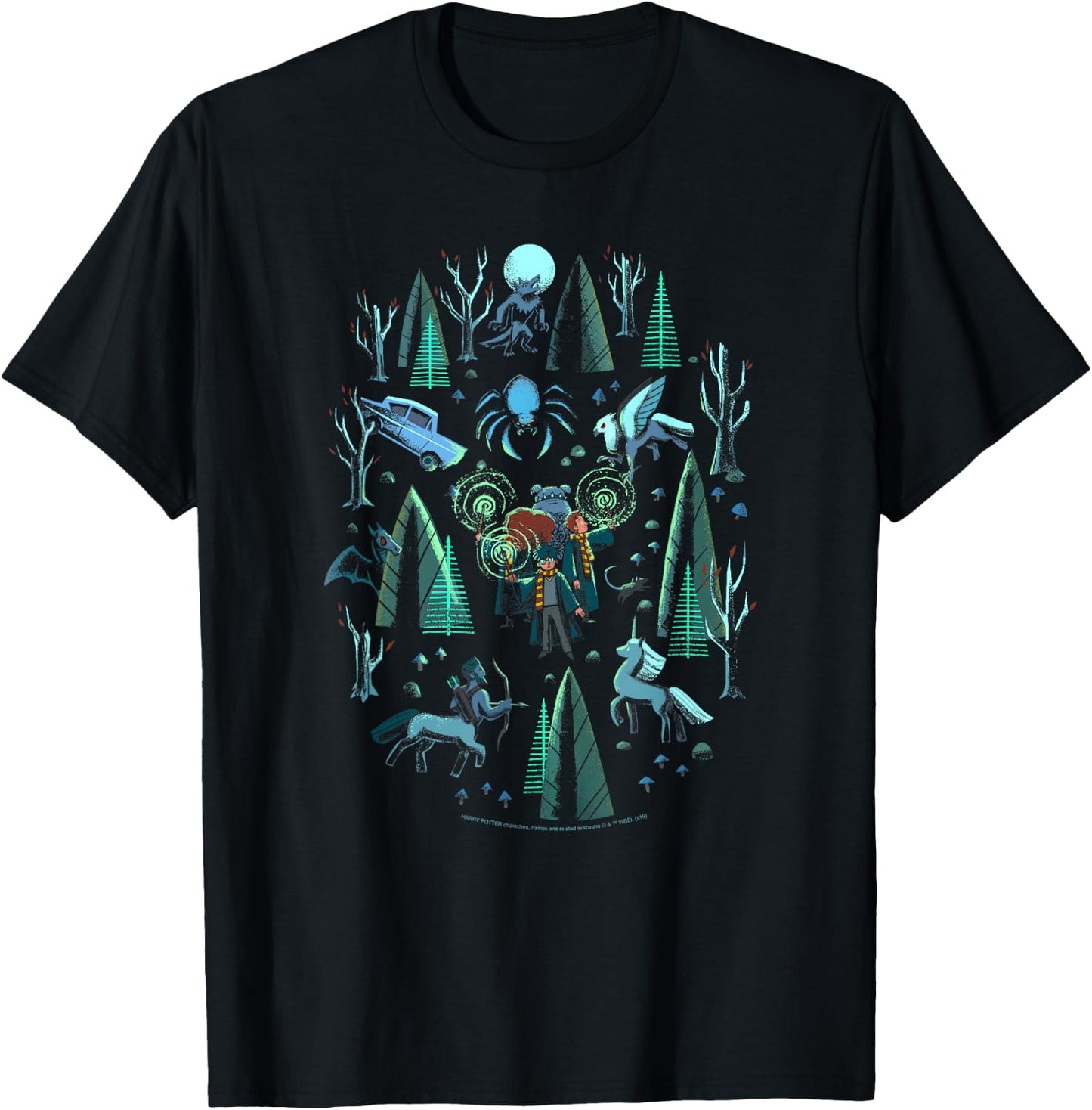 Harry Potter Group Trapped in The Forbidden Forest Small T-Shirt - T-Shirt | Black