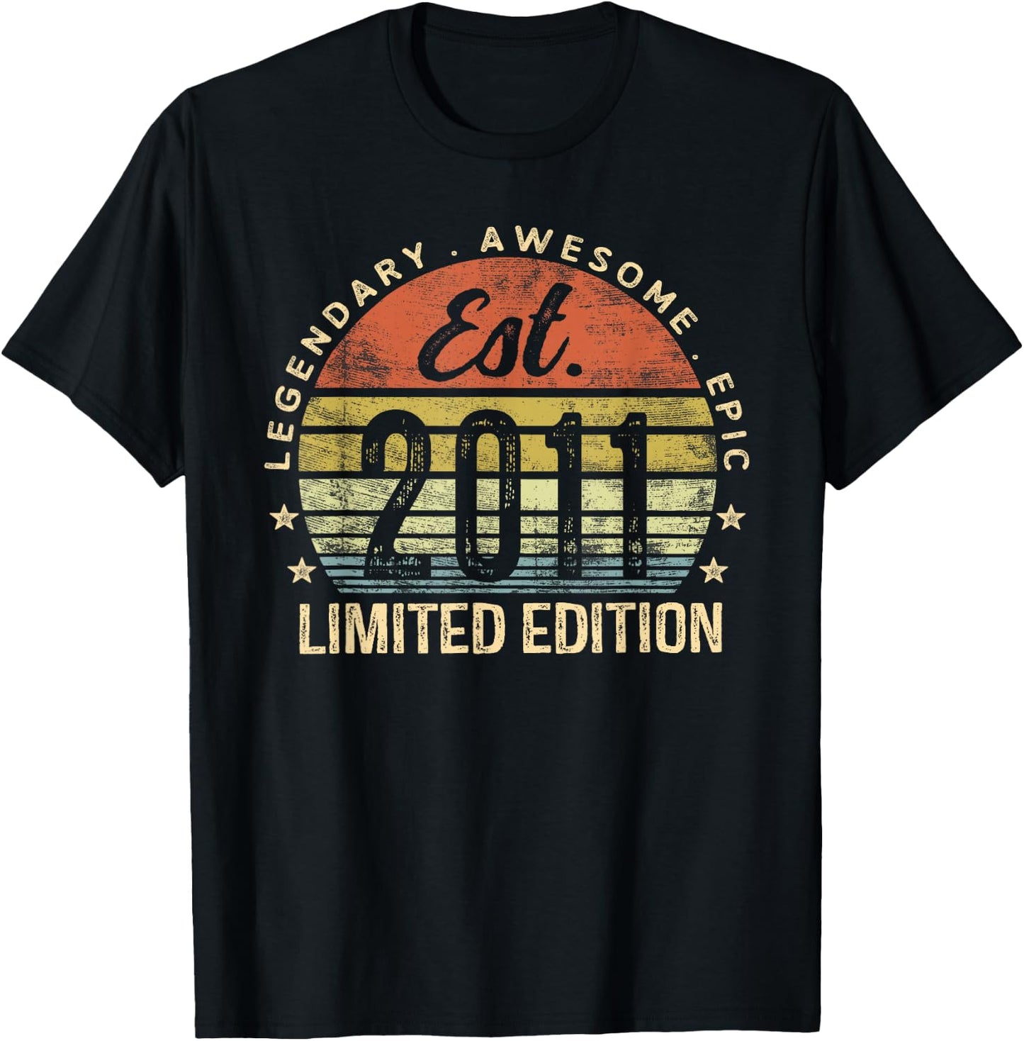 Est 2011 Limited Edition 14th Birthday Gifts 14 Year Old T-Shirt - T-Shirt | Black