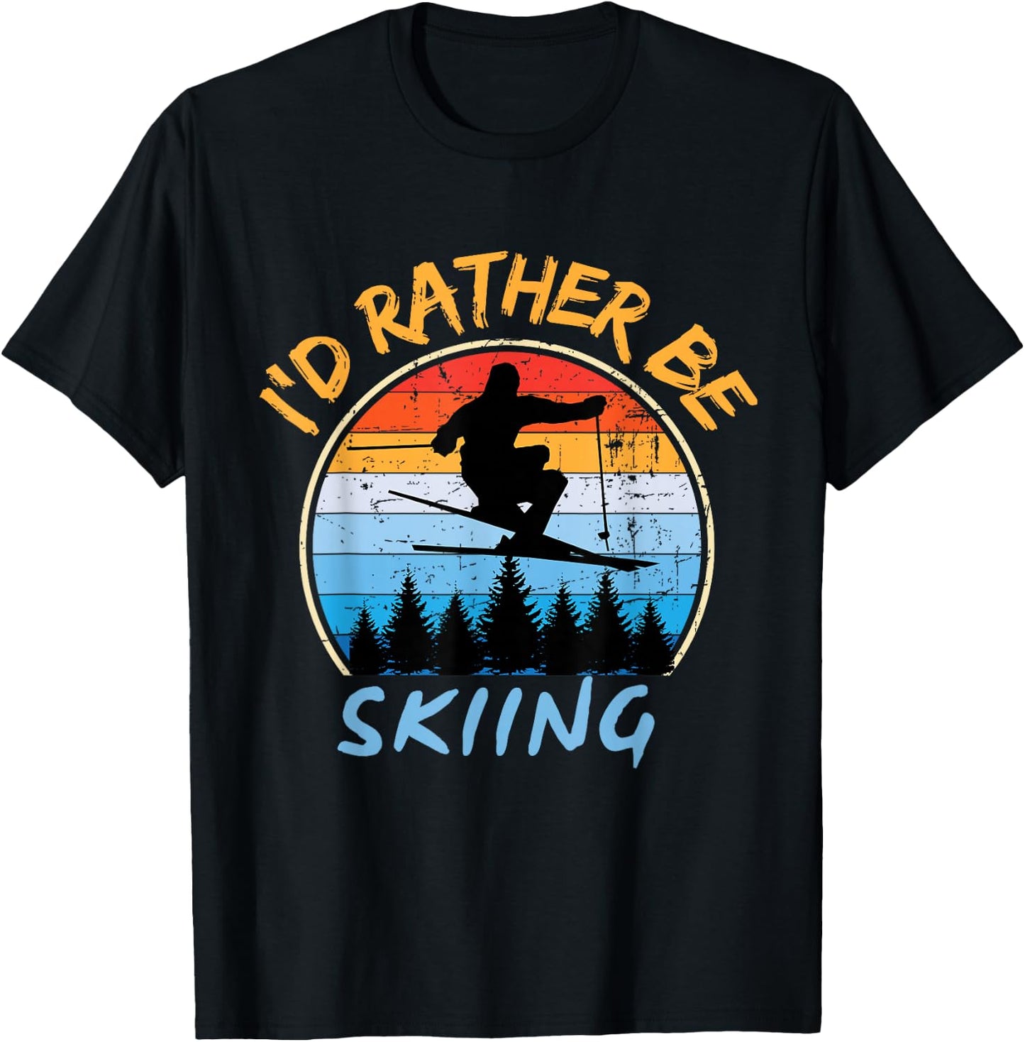 Ski I'd Rather Be Skiing T-Shirt - T-Shirt | Black