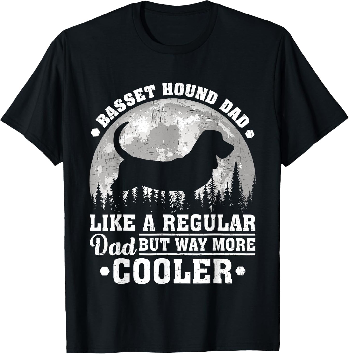 Basset Hound Dad Like A Regular Dad Funny Dog Father's Day Men T-Shirt - T-Shirt | Black