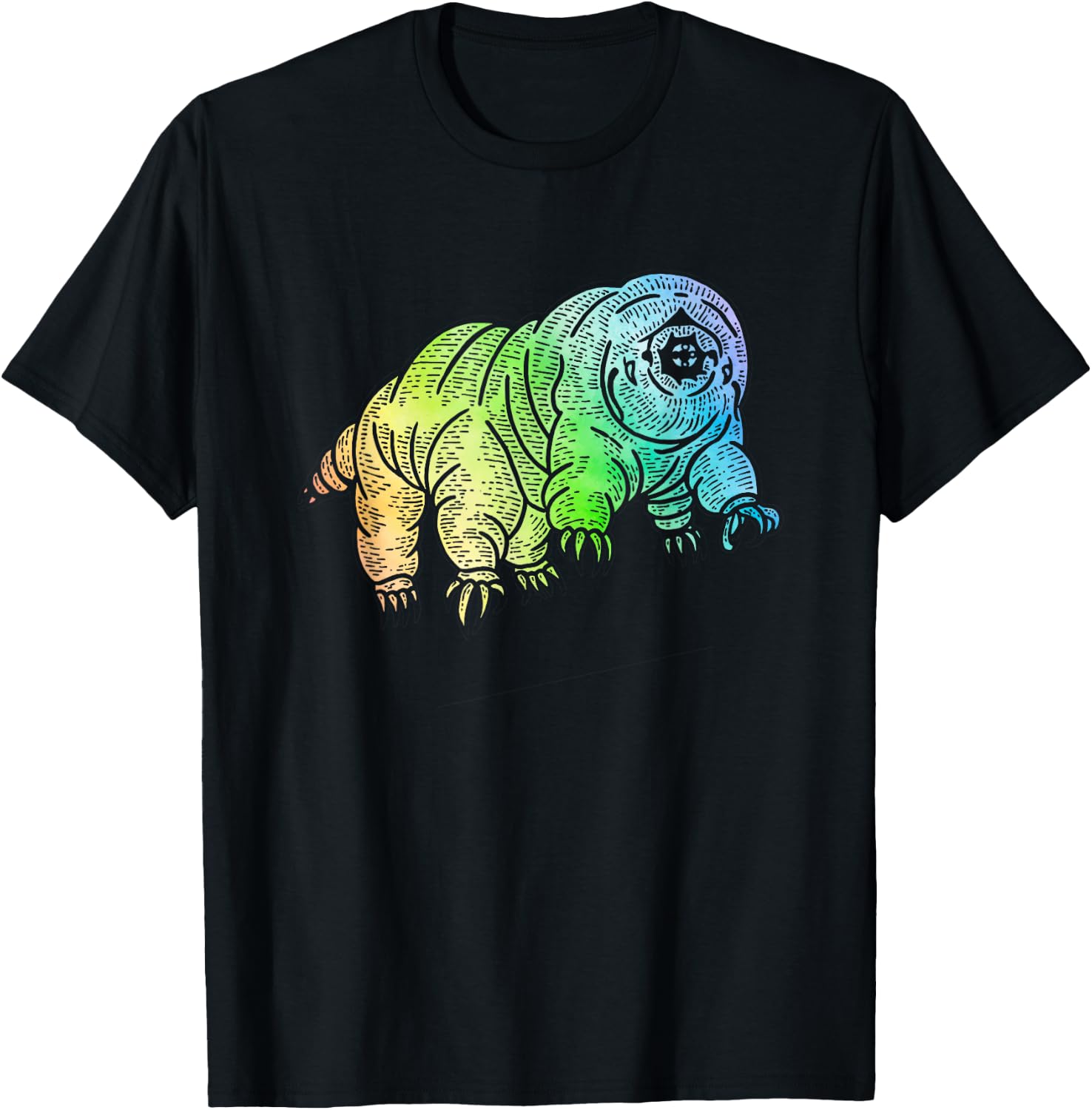 Funny Tardigrade Rainbow Water Bear Science Microbiology T-Shirt - T-Shirt | Black