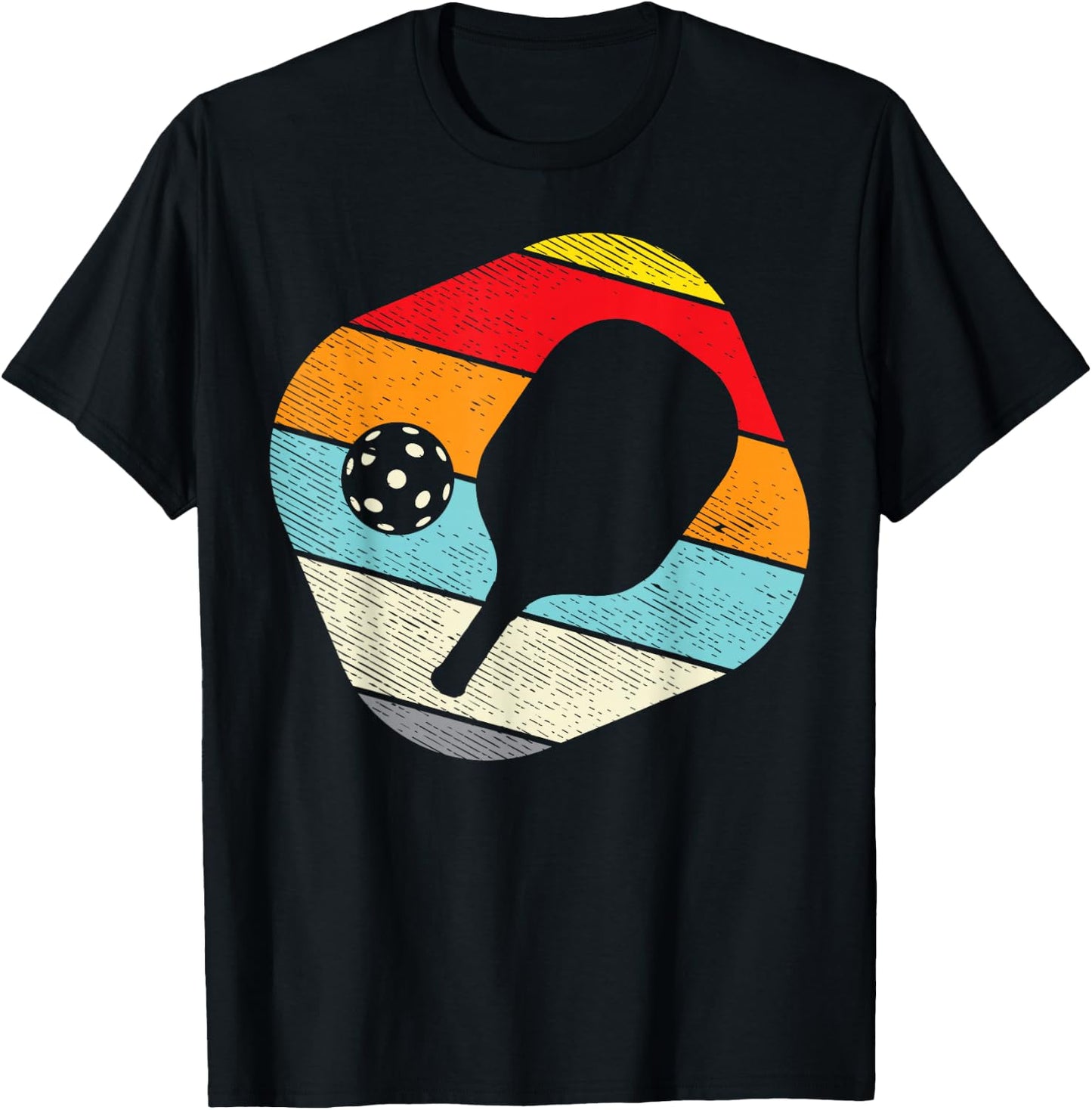 Pickleball Retro Pickle Ball Paddleball Sport Men Women Gift T-Shirt - T-Shirt | Black