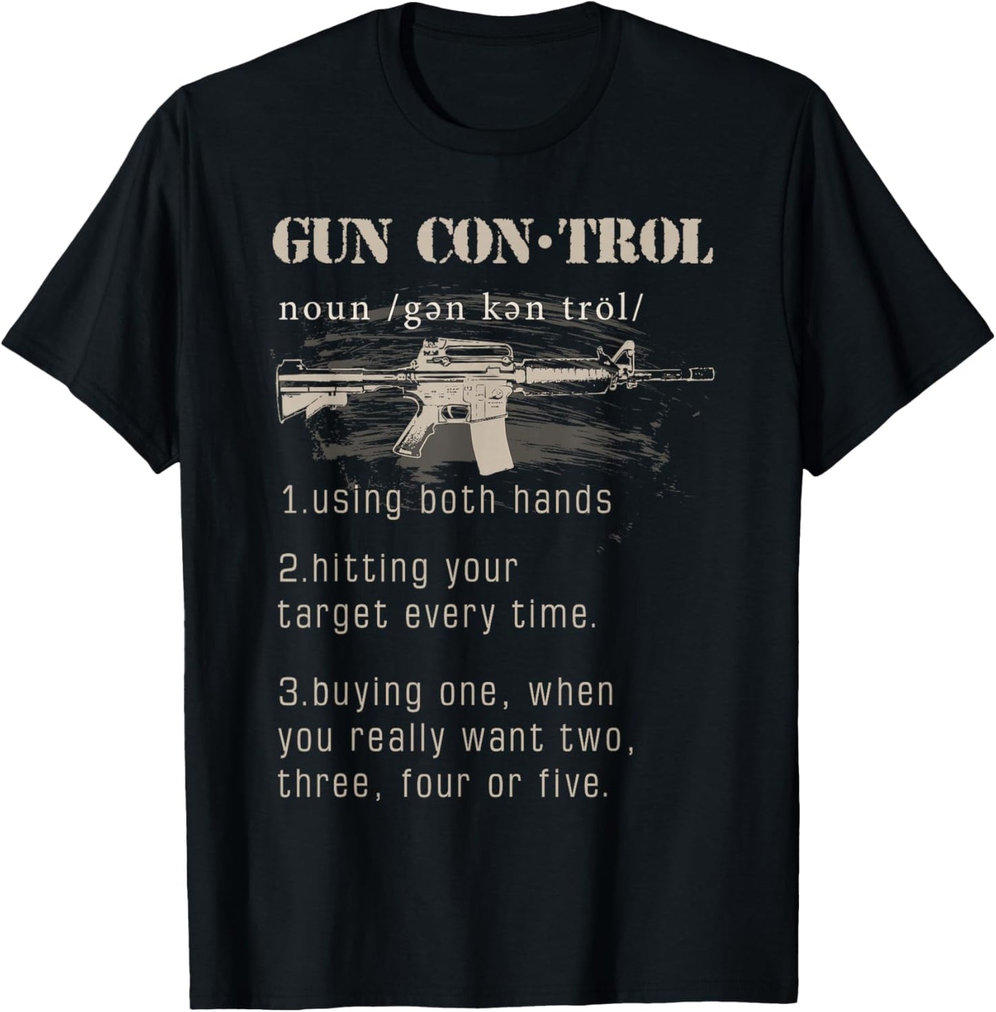 2nd Amendment Funny Gun Control Definition T-Shirt - T-Shirt | Black