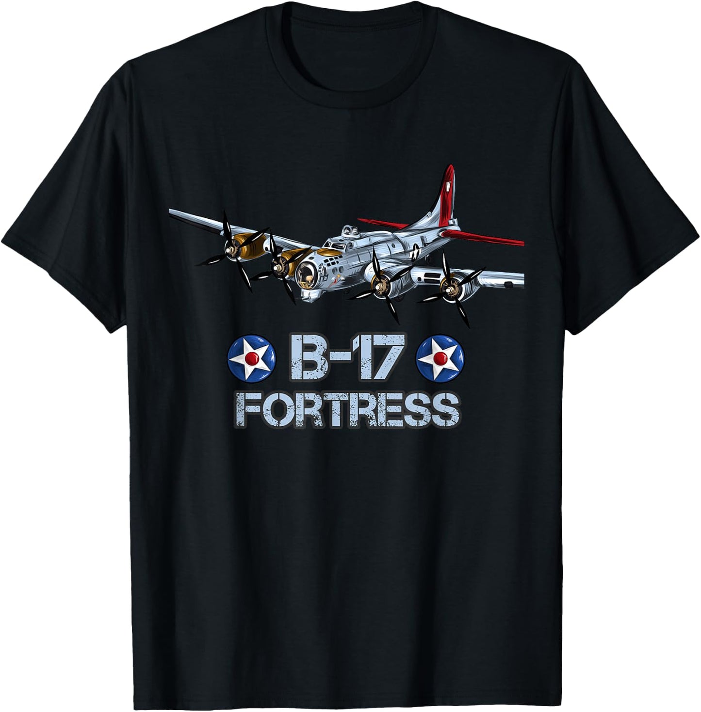 American WW2 Aircraft B-17 Flying Fortress T-Shirt - T-Shirt | Black