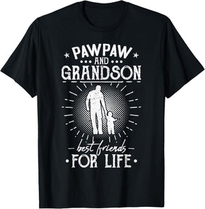 Pawpaw and Grandson Best Friends For Life T-Shirt - T-Shirt | Black
