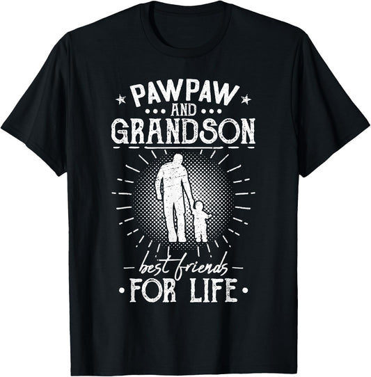 Pawpaw and Grandson Best Friends For Life T-Shirt - T-Shirt | Black