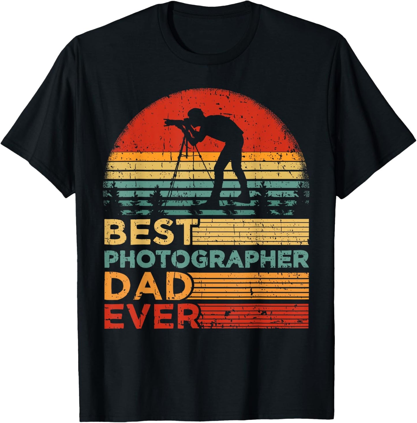 Best Photographer Dad Ever Vintage Photographer Father's Day T-Shirt - T-Shirt | Black