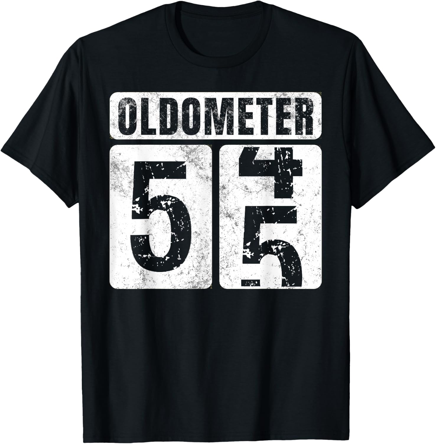 Oldometer 55 Shirt Vintage Funny 55th Birthday Gift T-Shirt - T-Shirt | Black