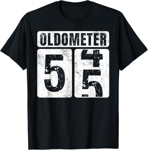 Oldometer 55 Shirt Vintage Funny 55th Birthday Gift T-Shirt - T-Shirt | Black