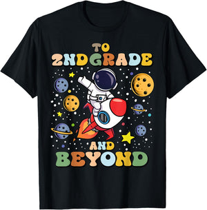 To 2nd Grade And Beyond Second Astronaut Back To School T-Shirt - T-Shirt | Black