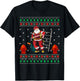 Funny Firefighter Fireman Ugly Christmas Santa Claus Pajama T-Shirt - T-Shirt | Black