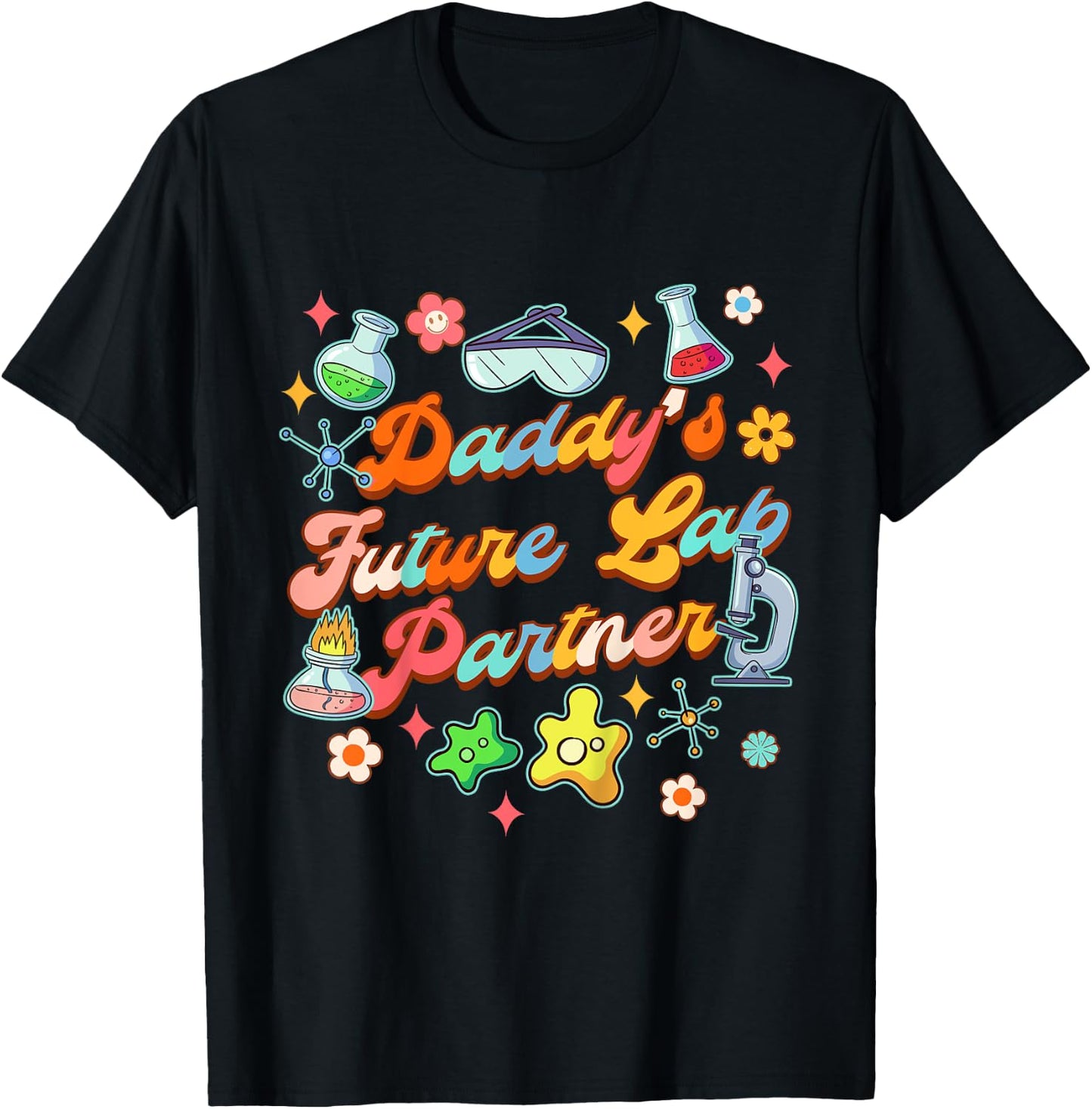 Kids Future Lab Tech Scientist Baby Daddy's Future Lab Partner T-Shirt - T-Shirt | Black