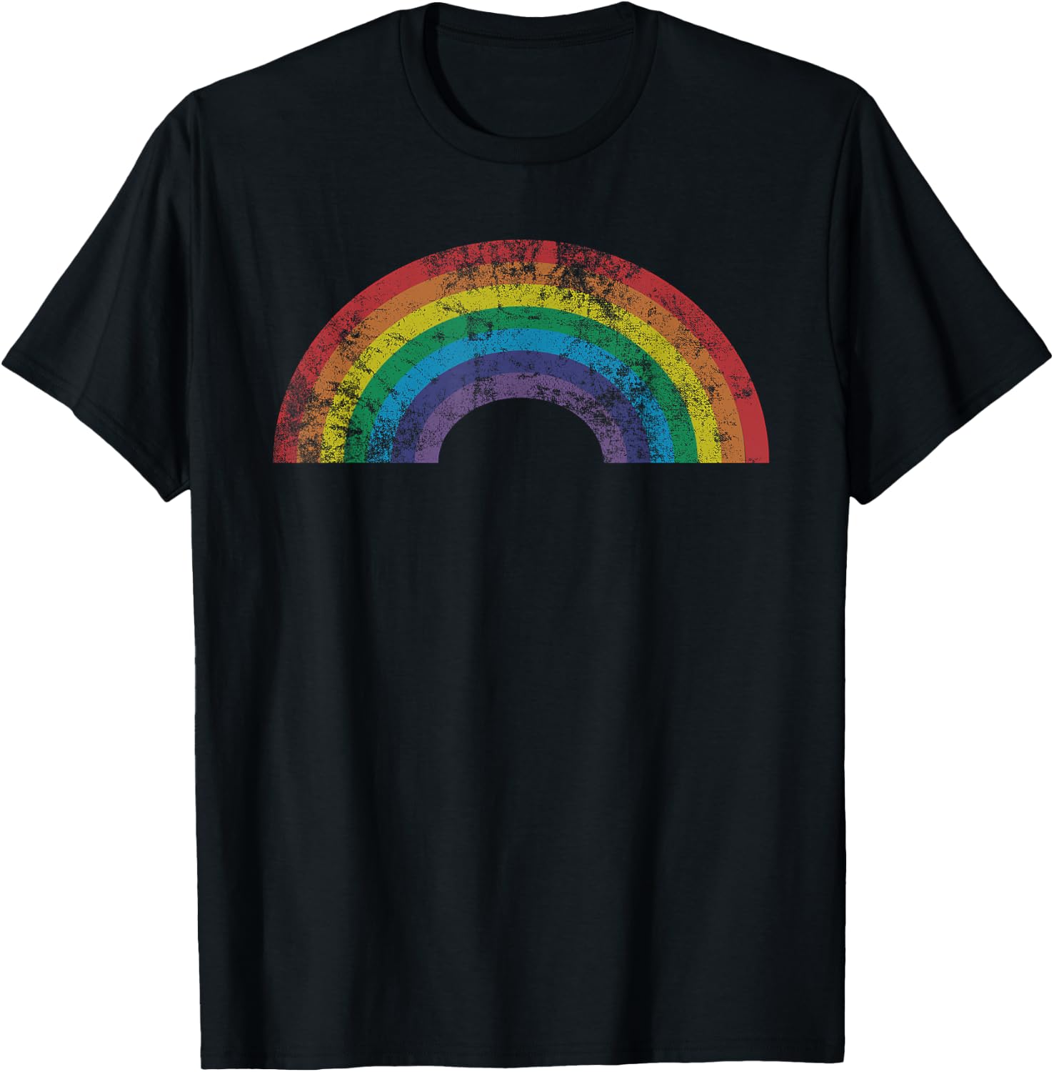 Rainbow Shirt Vintage Retro 80's Style Men Women Gift T-Shirt - T-Shirt | Black