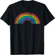 Rainbow Shirt Vintage Retro 80's Style Men Women Gift T-Shirt - T-Shirt | Black