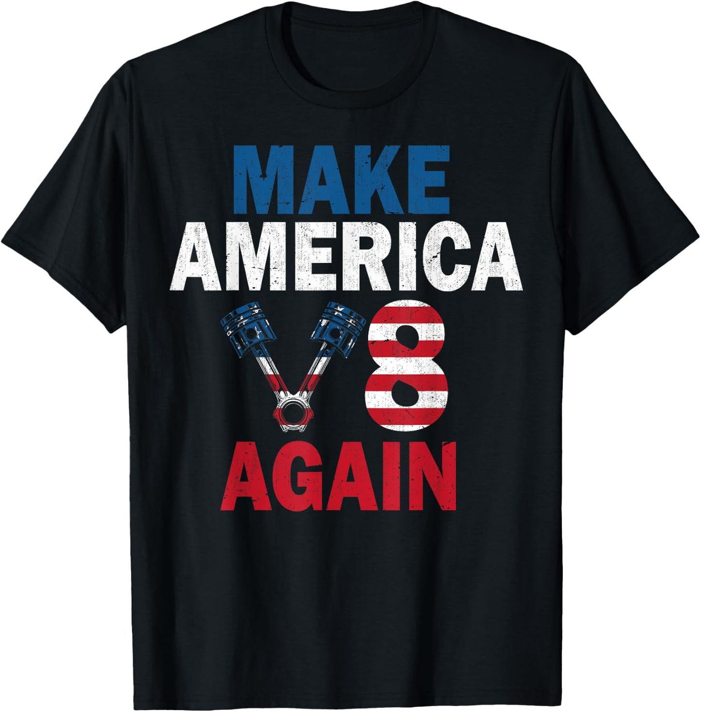 Make America V8 Again Mechanic - US Car Mechanic T-Shirt - T-Shirt | Black