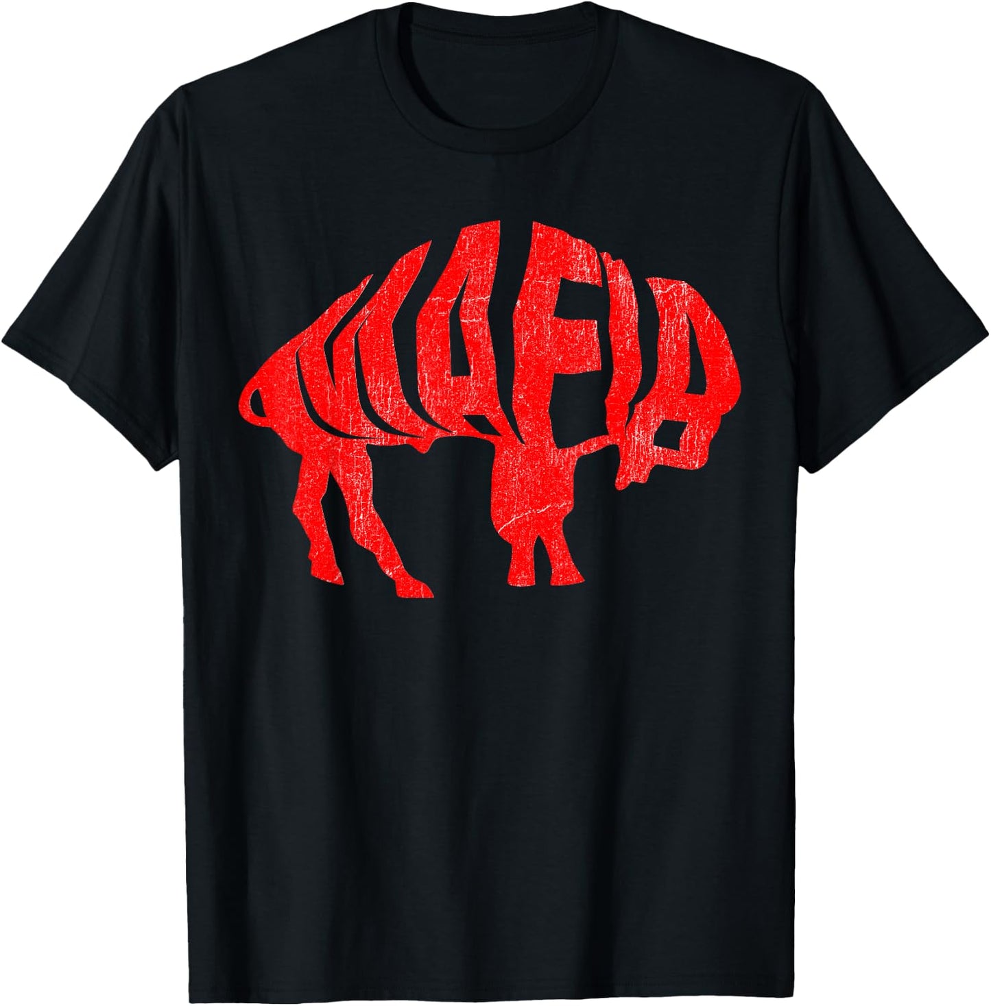 WNY Pride - Faded Red Buffalo T-Shirt - T-Shirt | Black