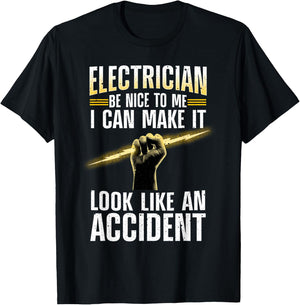 Funny Electrician Art Women Professional Electrician T-Shirt - T-Shirt | Black