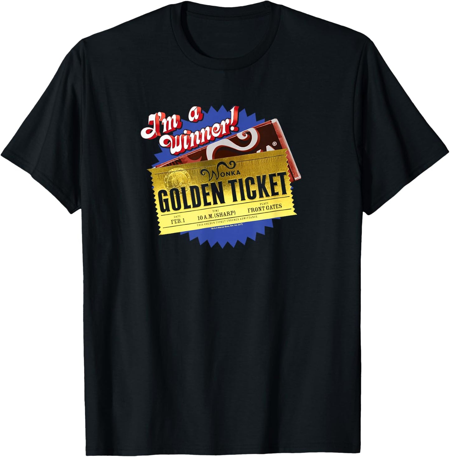 Charlie and The Chocolate Factory Golden Ticket Small T-Shirt - T-Shirt | Black