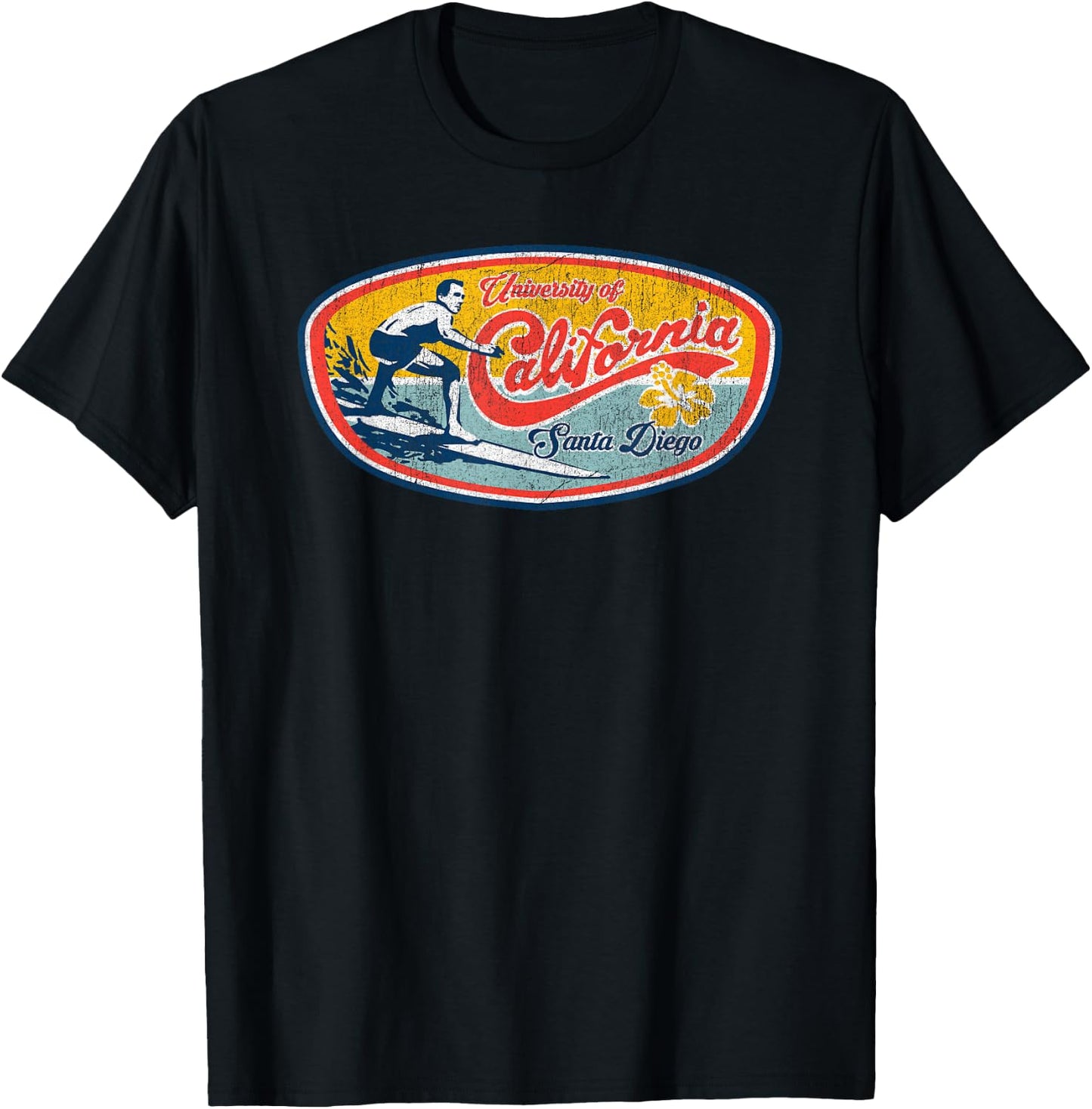 Vintage Retro Surf Style UCSD T-Shirt - T-Shirt | Black