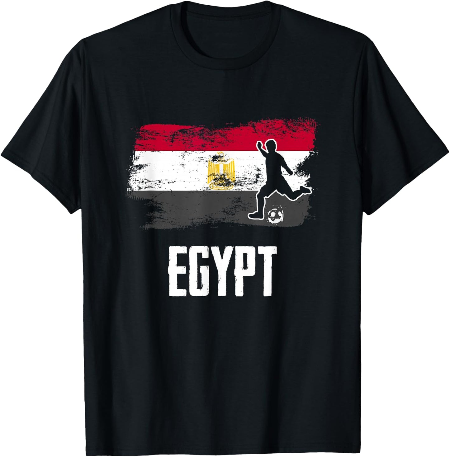 Egypt Flag Jersey Egyptian Soccer Team Egyptian T-Shirt - T-Shirt | Black