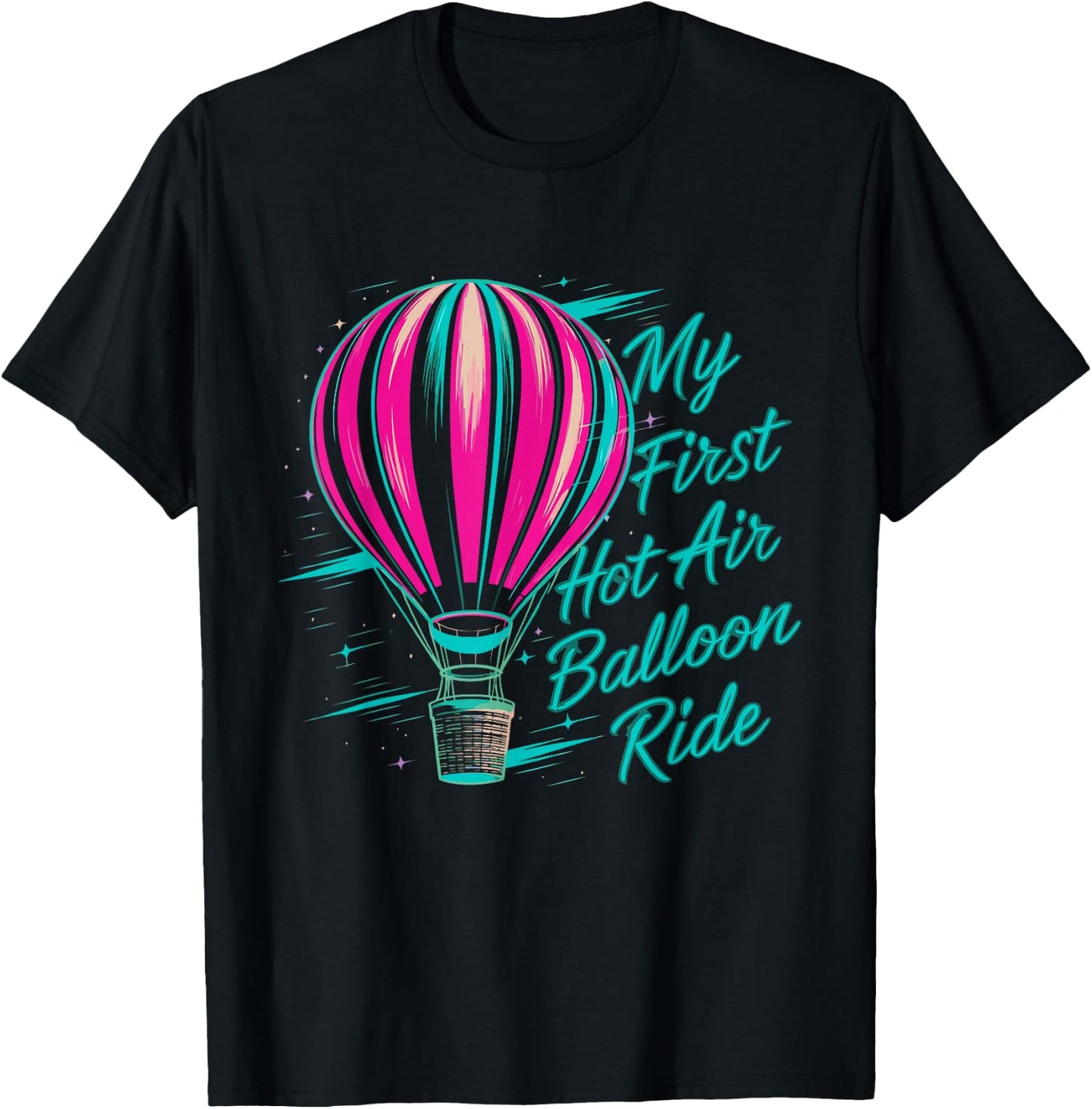 Festival My First Hot Air Balloon Ride Aircraft T-Shirt - T-Shirt | Black
