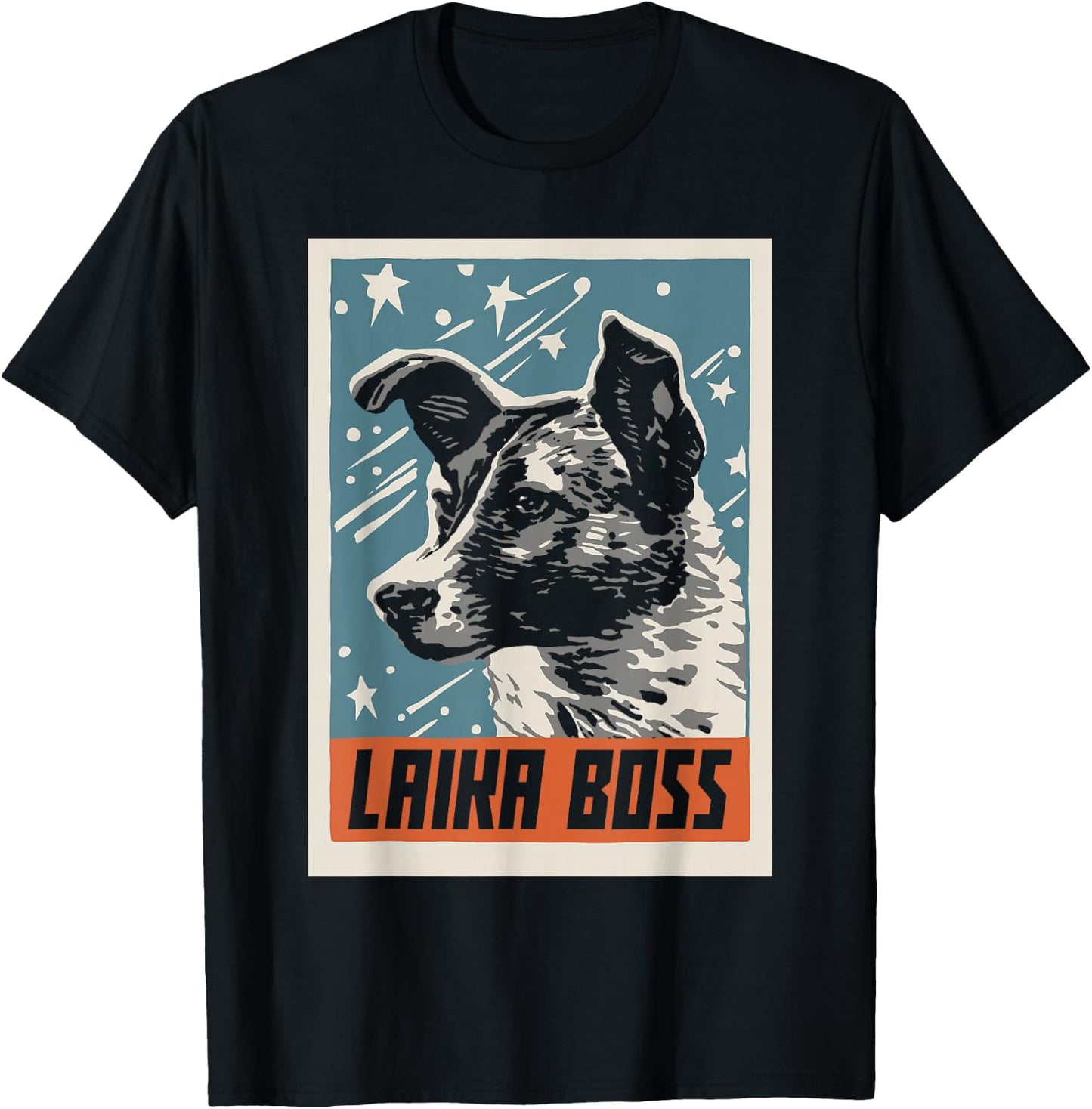 Laika Boss - USSR Soviet Space Dog T-Shirt - T-Shirt | Black