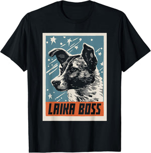 Laika Boss - USSR Soviet Space Dog T-Shirt - T-Shirt | Black