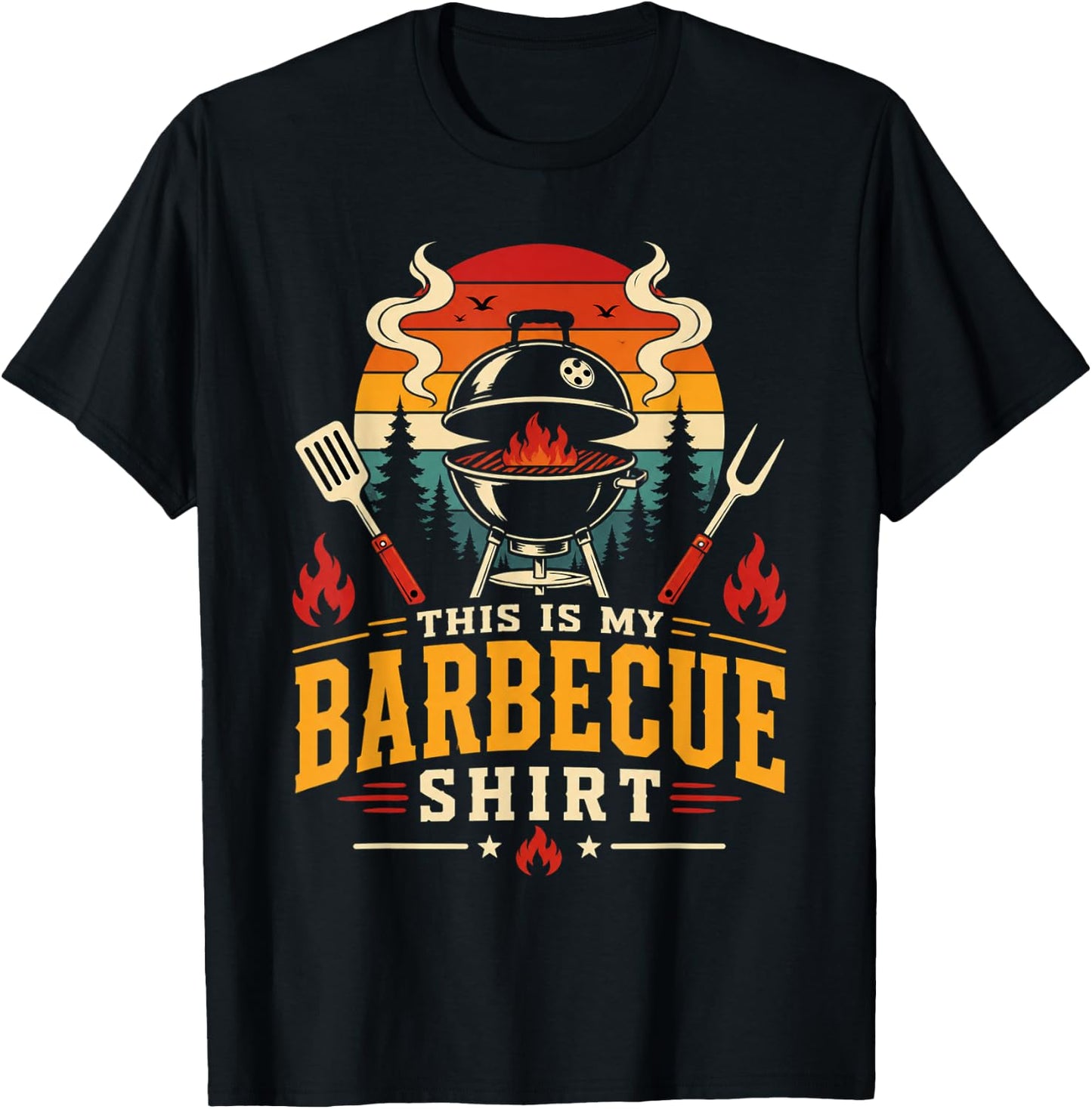 This is My Barbecue Shirt Vintage Charcoal Grill BBQ T-Shirt - T-Shirt | Black