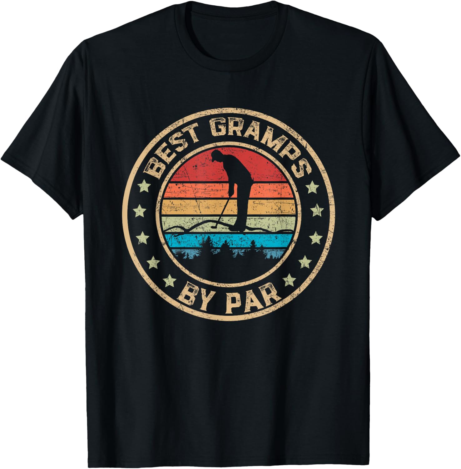 Best Gramps by Par Golf Lover Funny Fathers Day T-Shirt - T-Shirt | Black